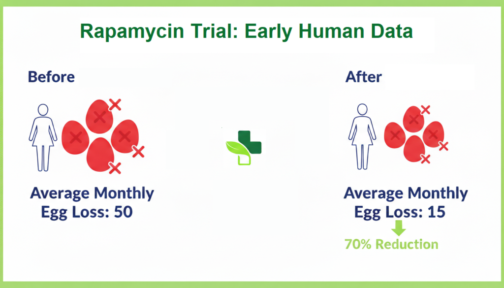 Rapamycin Study on ovarian aging and egg count per month.